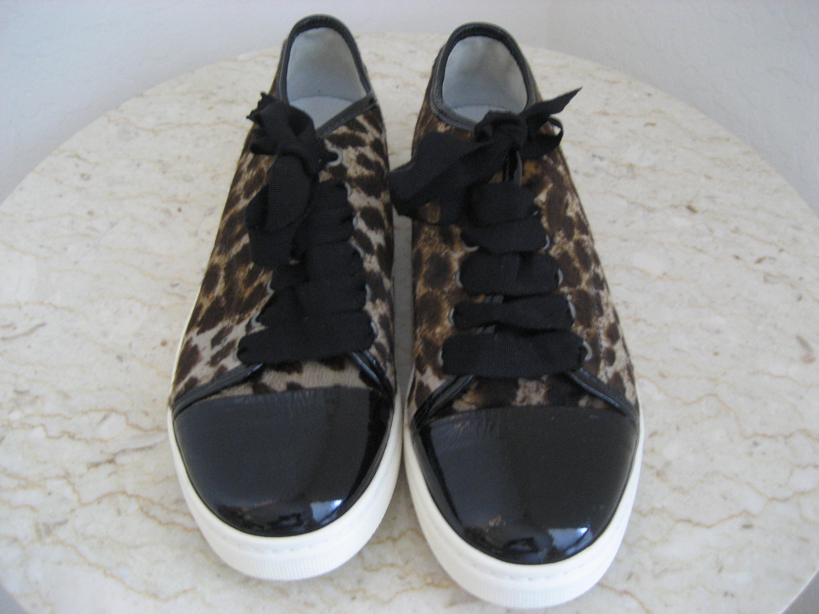SCARPE DA GINNASTICA ORIGINALI LANVIN LEOPARD PELLE PONY NUOVE CON ETICHETTE TAGLIA41"RET $798 AFFARE