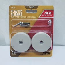 ACE Plastic Sliders Screw On 2" Round  For Carpet #5425467 4 pcs.