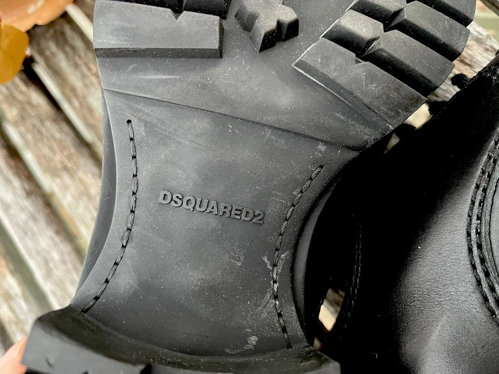 Scarpe derby DSQUARED2 nere con lug grosso uomo taglia 45 (11 5 12) fatte a mano in Italia