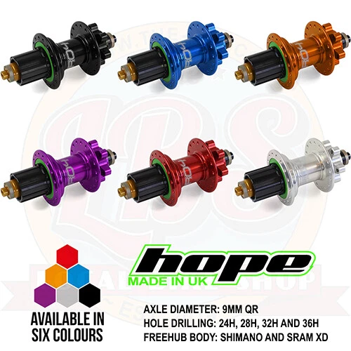 Buje trasero Hope Pro 4 QR Thru - Todos los colores, orificios de radios y controladores - Nuevo Foto 3 de 3