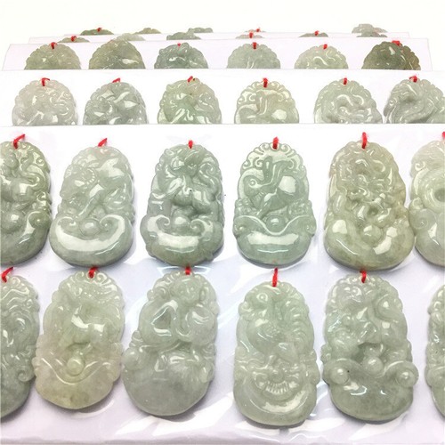 Natural Jade Pendant A Grade Twelve of Zodiac Accessories A Set Jadeite Charms - Picture 5 of 5