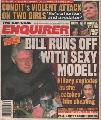 2001 July 31 National Enquirer Bill Clinton Tom Cruise Danny Bonaduce Lisa Marie