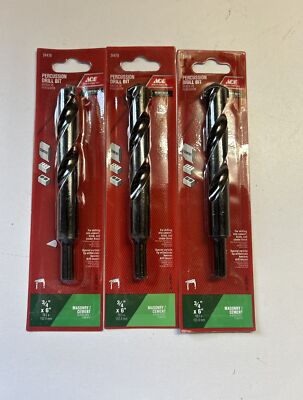 Lot Of 3 - ACE Hammer Drill Bit 3/4'' X 6  Concrete, Masonry, Granite.