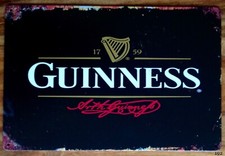 GUINNESS Rusty vintage metal wall sign print poster retro bar man cave NEW Large