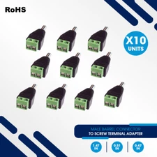 10Pcs DC Power Jack Male Adapter Plug 10mm for CCTV LED Power Supply Connectors
