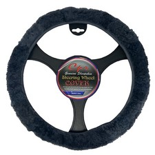 New Genuine Sheepskin Grey Steering Wheel Cover For Cars Suvs 14-15