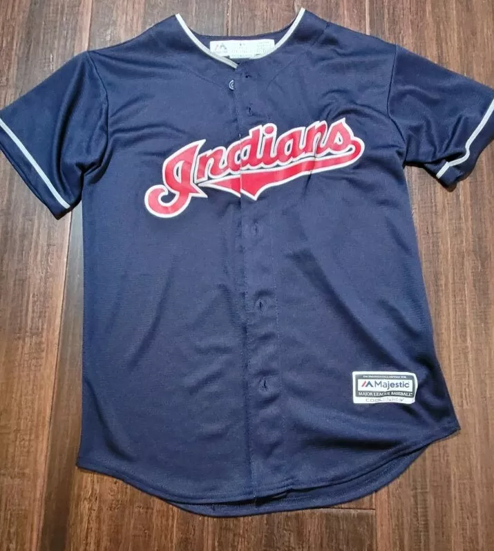 Cleveland Indians Sewn Baseball Jersey Youth M 10/12 Majestic