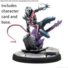 Gwenom model, character card and base Marvel Crisis Protocol