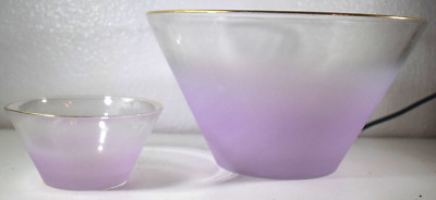 2 Pc. Vintage BLENDO Lavender CHIP And Dip BOWLS West Virginia GREAT CONDITION!