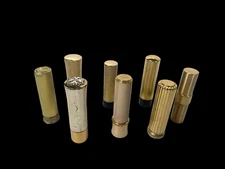 Vintage Lot Gold Lipstick Holder Tube Lot 8 Helena Rubinstein Max Factor Bishop