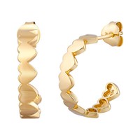 Cai Creolen 925 Silber Vergoldet Ohrringe Poliert Herzen Hearts Damen Ear Candy