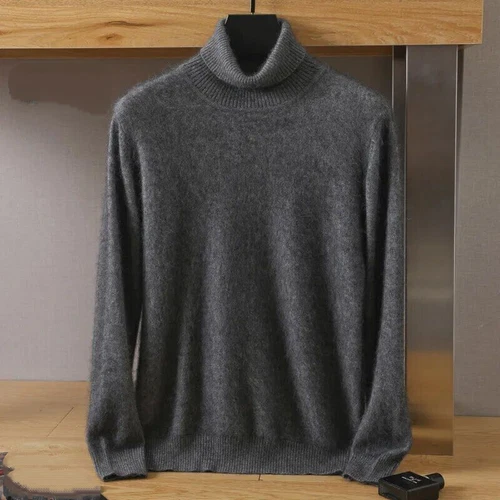 Herren Reiner Nerz Kaschmir Rollkragen Langarm Freizeit Pullover Unterhemden Tops - Bild 15 von 36
