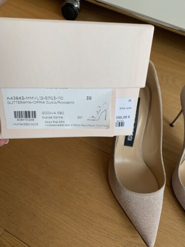 Sergio Rossi Godiva Glitter Pumps Cipria nude/altrosa Gr. 39 top - Bild 15 von 17