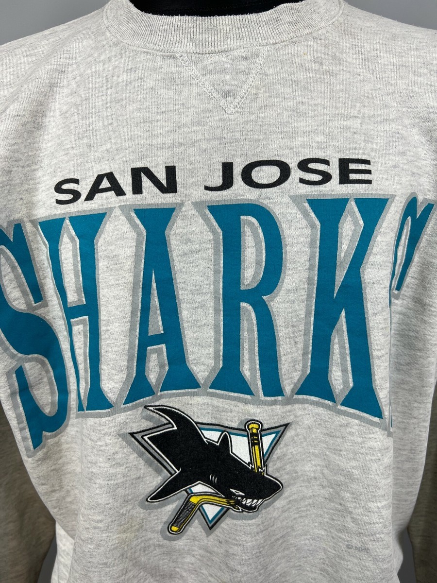 Sweatshirt Vintage San Jose Sharks – XL Gris – Hockey LNH – The Game – Parfait état