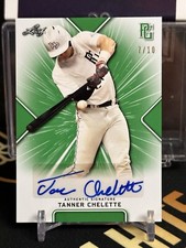 2021 LEAF PERFECT GAME AUTO TANNER CHELETTE GREEN PAPER 7/10 SSP