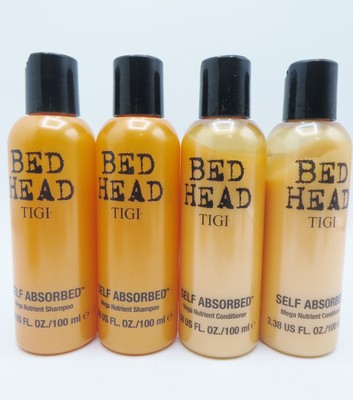 TIGI BED HEAD SELF ABSORBED SHAMPOO/ CONDITIONER 3.4 OZ Travel Size! (4 Bottles)
