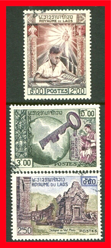 Laos Postage Stamps Scott 57-58 & 62, Used Selection!! L140