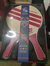 NEW Silver One International Wood Paddles And Paddleball The Champions Court Set