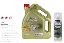 5 Liter Castrol Motoröl EDGE 0W-40 A3/B4 Engine Presto Öl-Fleck-Entferner