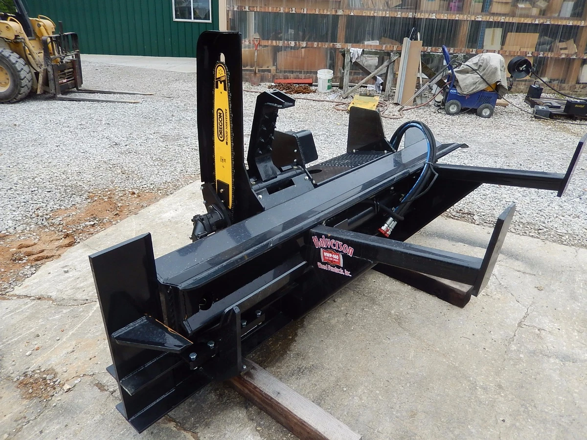Firewood wood log Processor Attachment Bobcat CAT Deere Gehl Skid Steer HWP 140B