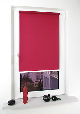 Klemmfix Rollo EASYFIX Seitenzugrollo Klemmträger Länge 150 cm Rot Struktur