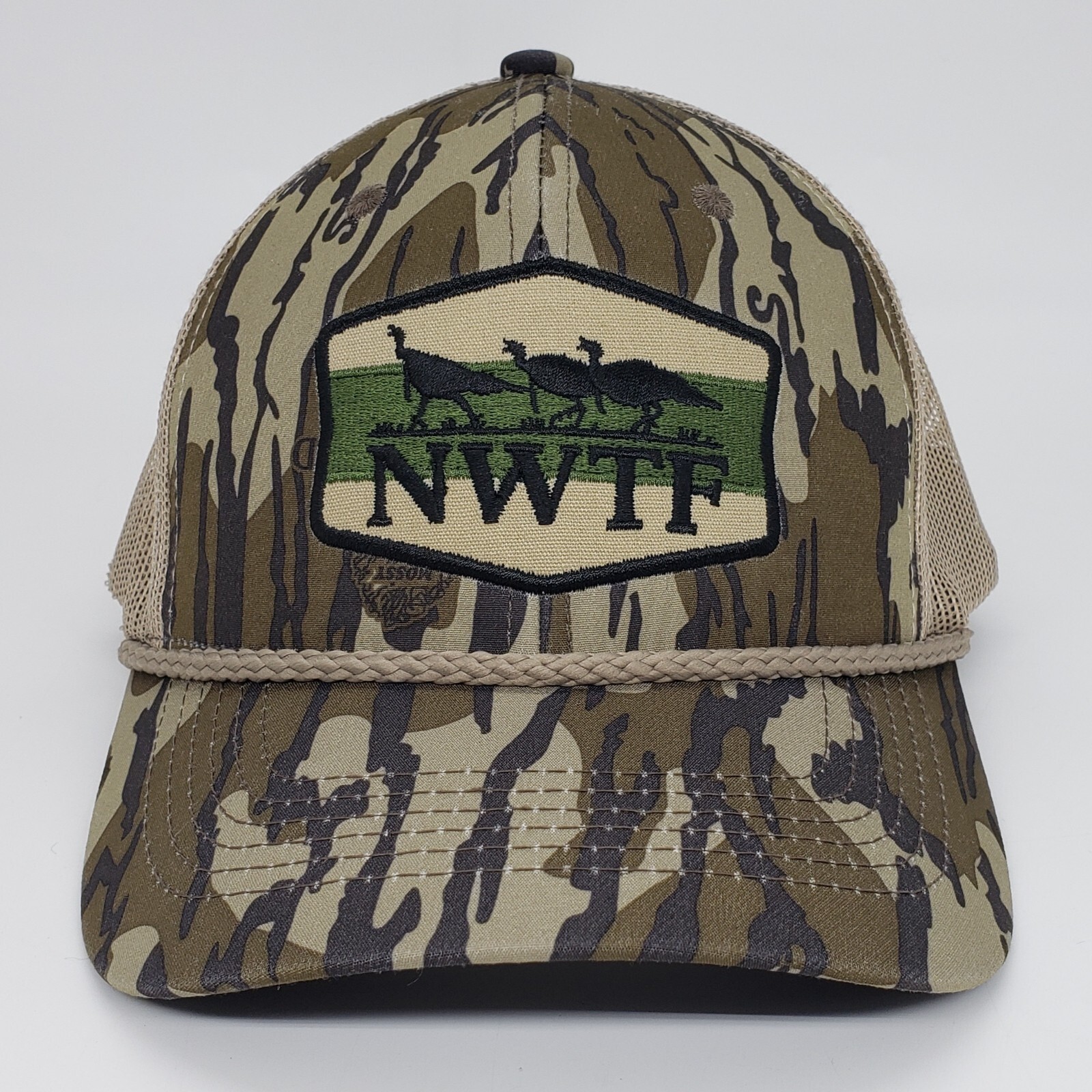 NWTF Hat Cap Green Camo Strap Back Rope Trucker Hat Nomad Head Wear eBay