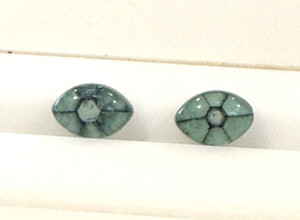 GIA CERTIFIED, Colombian, Trapiche Emerald well matched cabochon pair-very rare.