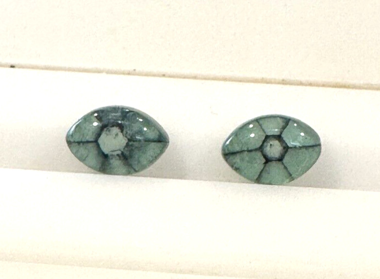 GIA CERTIFIED, Colombian, Trapiche Emerald well matched cabochon pair-very rare.