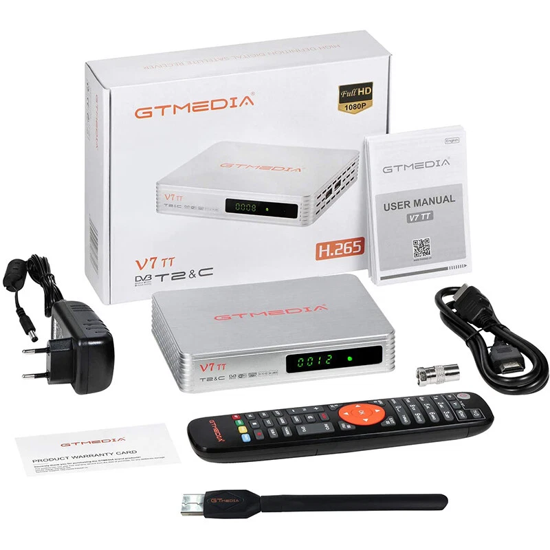 GTMEDIA DVB-T/T2 FULL HD TV Terrestrische Receiver HEVC H.265+WIFI Antenne HDMI - Bild 2 von 4