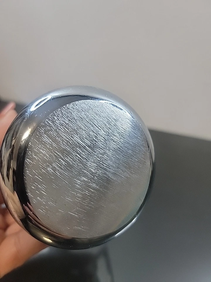 Kromex Chrome Lidded  Creamer Jar Mid-Century Modern Leaf Top 5" - Image 4 of 4