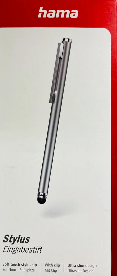 Hama Eingabestift "Slim" für Tablets und Smartphones, Silber NEU & OVP
