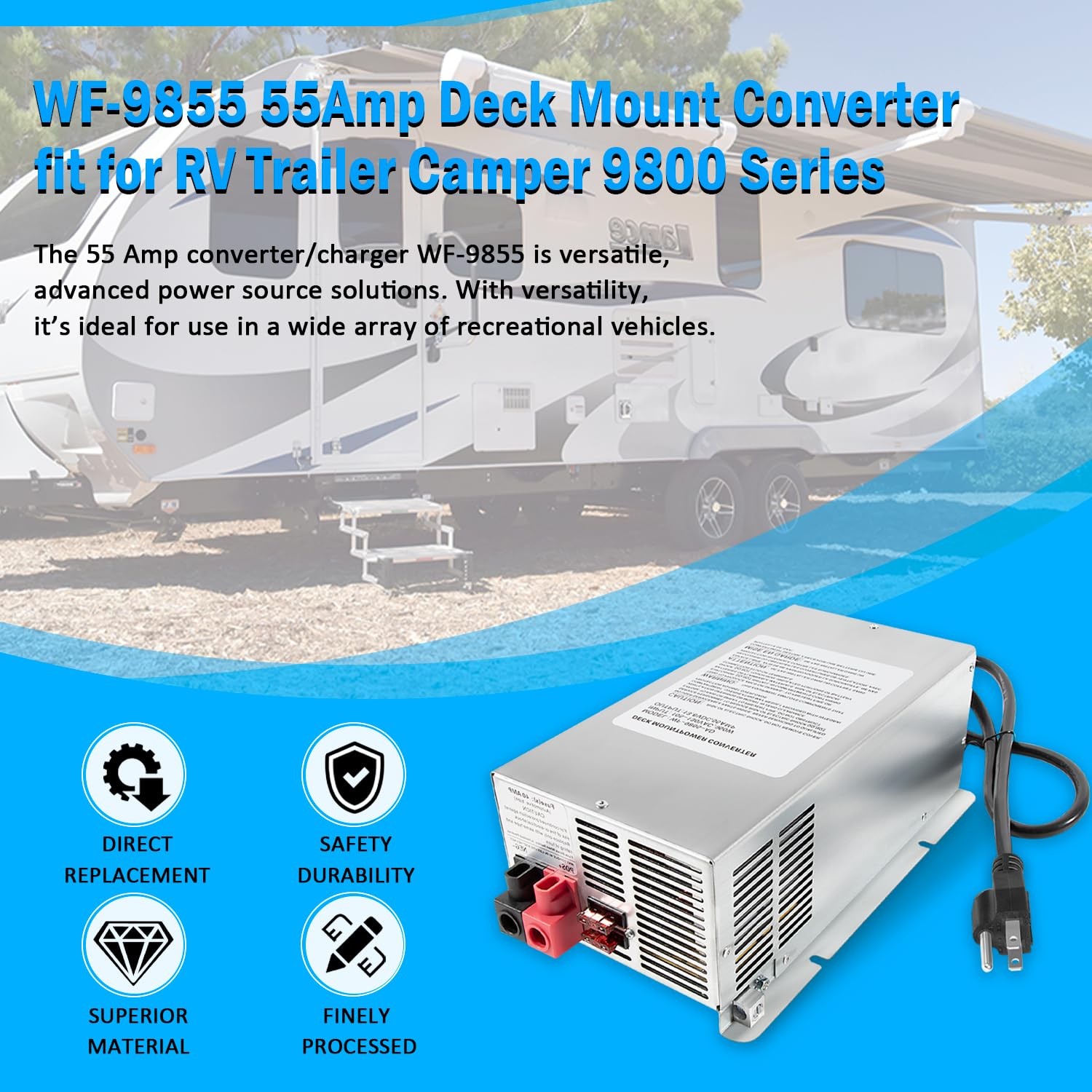 WF-9855 55 Amp Deck Mount Charger/Converter Replacement for RV Trailer Camper 98 - second product detail image