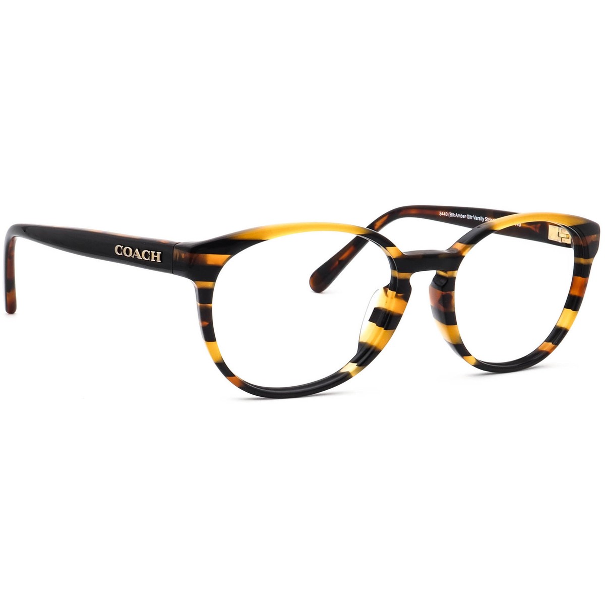 Coach Eyeglasses HC 6102 5440 Black Amber Glitter Varsity  display picture 2