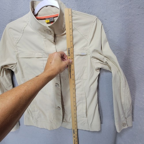 Eddie Bauer Travex Blazer Womens 8 Beige Lightweight Jacket Prep Neutral Nylon - Picture 17 of 20