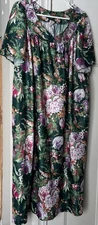 Vintage Kalama Muu Muu Dress 2XL Roses Floral Grannycore Cottagecore Loose