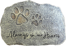 Pet Memorial Stone Engraved Always in Our Hearts Garden Grave Marker