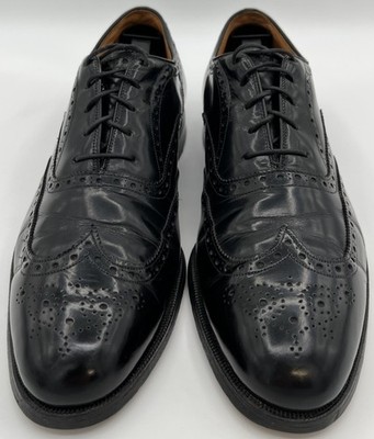 Vtg Johnston & Murphy Aristocraft Black Shell Cordovan Wingtip