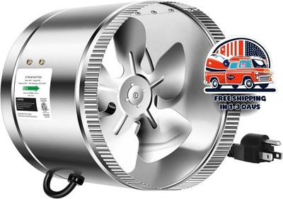 Extractor De Aire En Línea 8'' 420 CFM Ventilador Silencioso Ducto Extracción NEW
