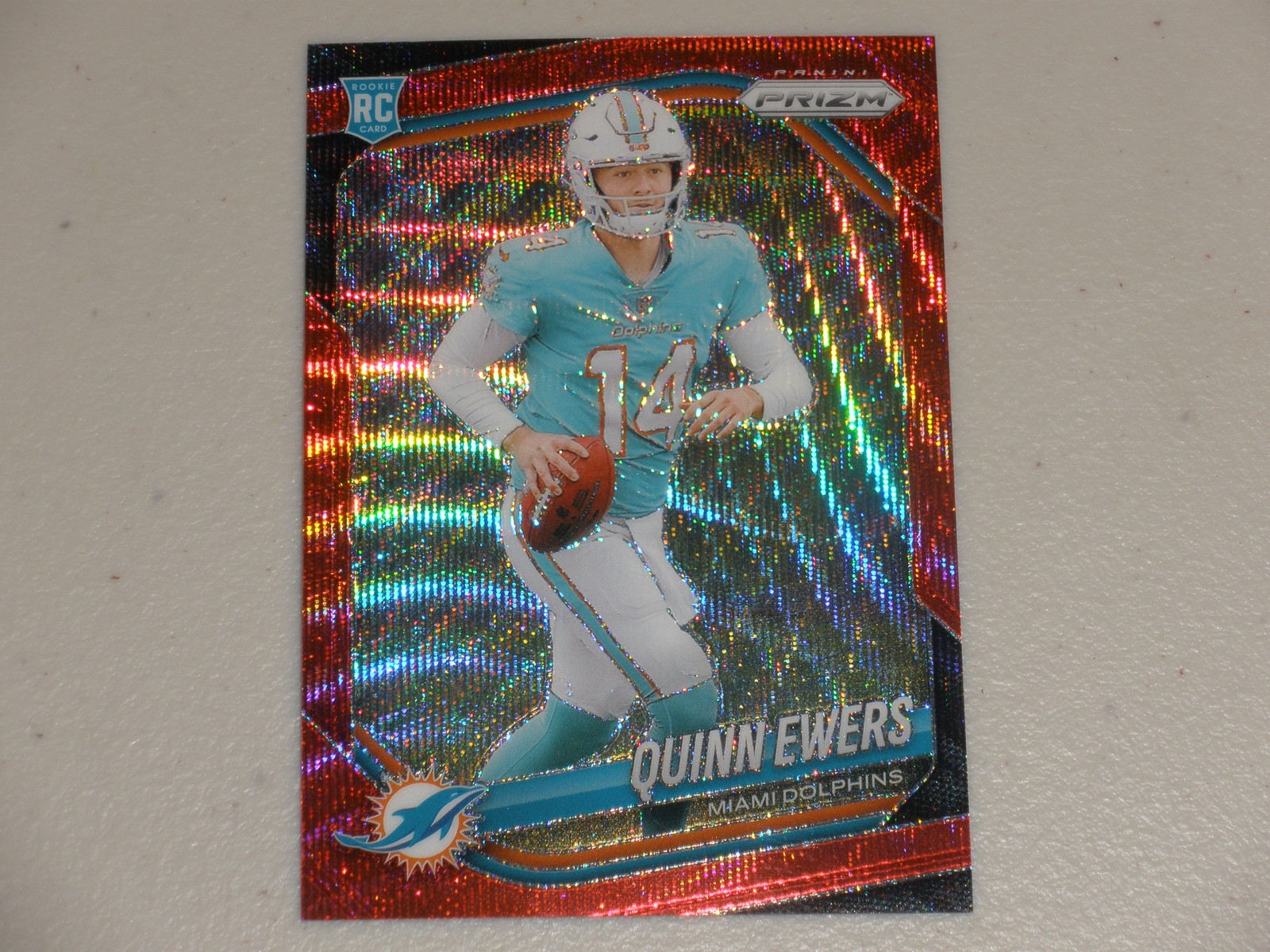 2025 Panini Prizm Red Wave Prizm #307 Quinn Ewers 013/149 Rookie RC