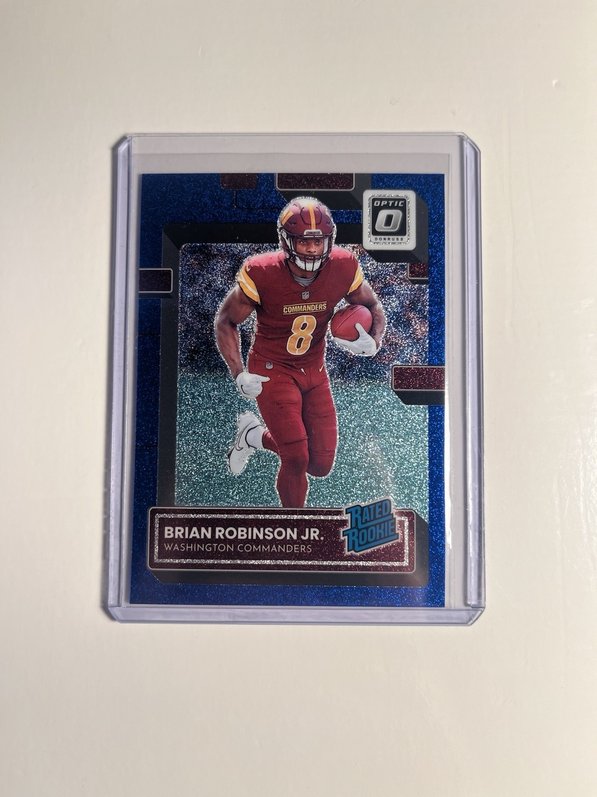 Brian Robinson Jr. Panini Donruss Optic #227 Blue Glitter