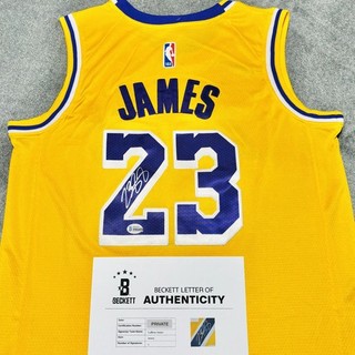 NO RESERVE LeBron James Signed Jersey Lakers Yellow Autograph Authentic BECKETT