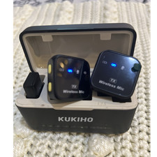 KUKIHO Wireless Microphone System, Wireless Mic, Charging Case, Black