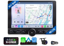 10.1" QLED 8 128 Android 13 Double DIN Car Stereo Wireless CarPlay RDS AUX Input