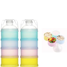 2 PCS 4 Layers Baby Milk Powder Dispenser, Pots,Formula...