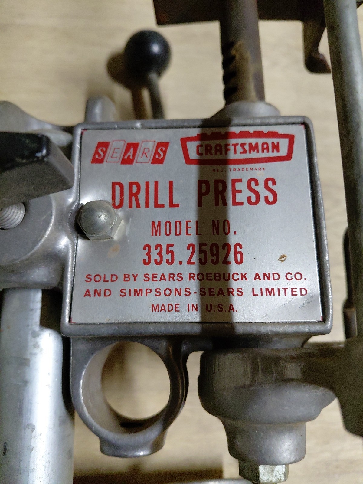 Vintage - Sears Craftsman 18" Drill Press Stand - Model 335.25926 - Aluminum