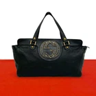 GUCCI Interlocking G studs Handbag leather black 71610