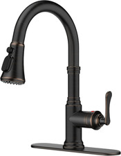 Antique Kitchen Faucets with Pull down Sprayer Oil Rubbed Brown, 3 in 1 Stainles