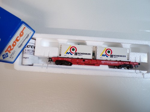 Roco H0 47001 AC Containertragwagen 2 Container der DB in OVP BH1846 | Zustand: Gebraucht