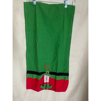 Unbranded Elf Tea Towel Unisex OS Green Excellent Santa's Helper 3D Legs Cotton