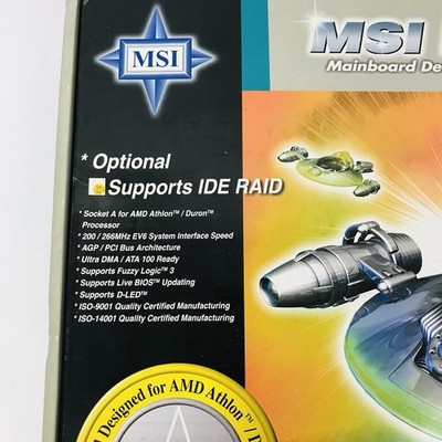 MSI K7T TURBO CPU&箱付 MSI K7T Turbo Motherboard Retro with box Via KT133A Chipset Based